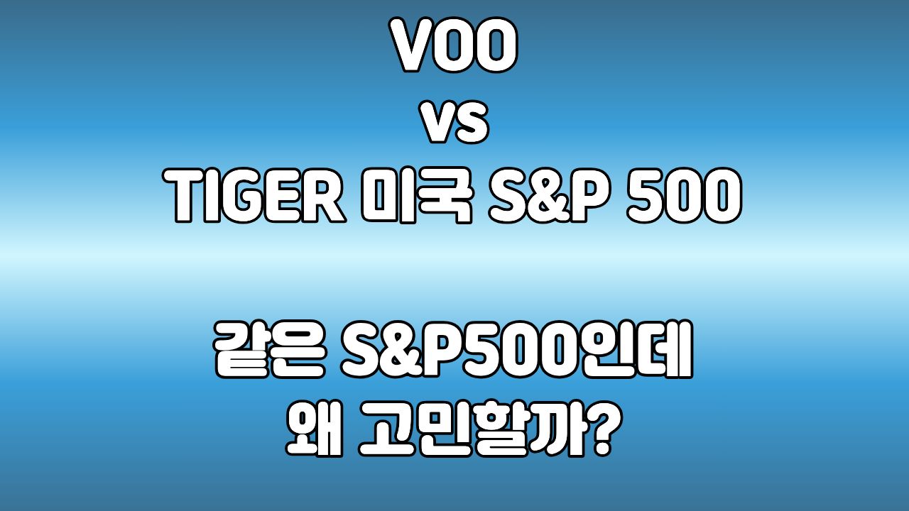 VOO와 TIGER 미국S&P500 차이점 비교 분석, 나에게 맞는 선택은?