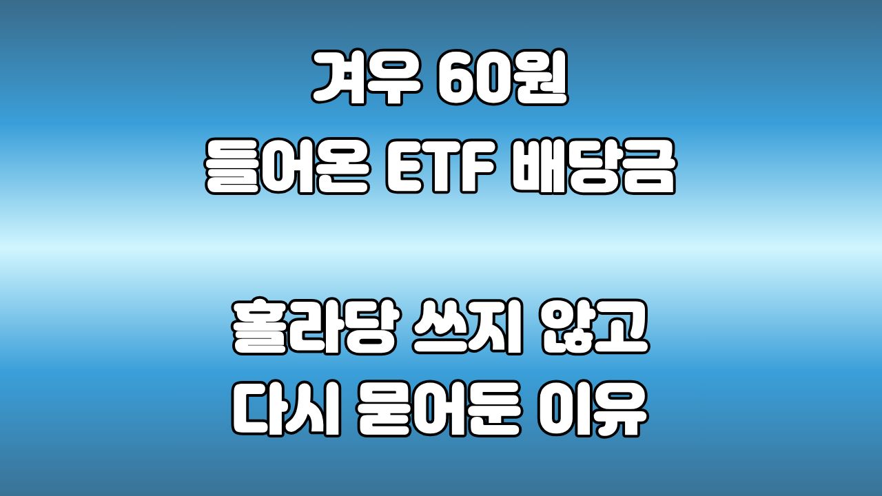 ETF 배당금 재투자 자산 성장 효과 및 분배금 비교 표